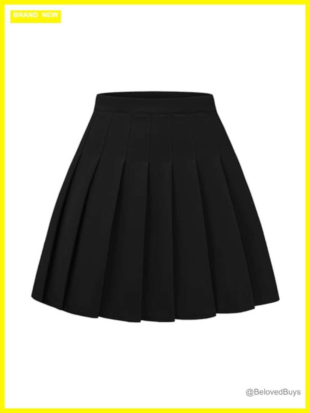 Women Pleated Mini Skirt A-Line Skater High Rise Stretch Waist School Uniform